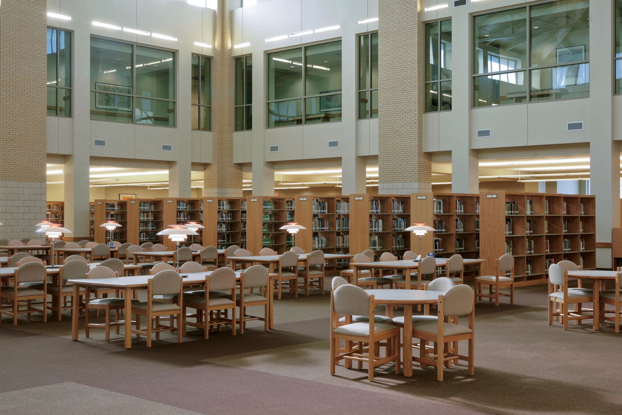 Library interior, used as a neutral customer avatar image